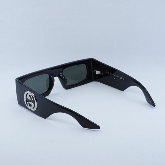 Gucci GG1646S 001 Sunglasses Black Rectangle Frame, Grey Lenses main image 7